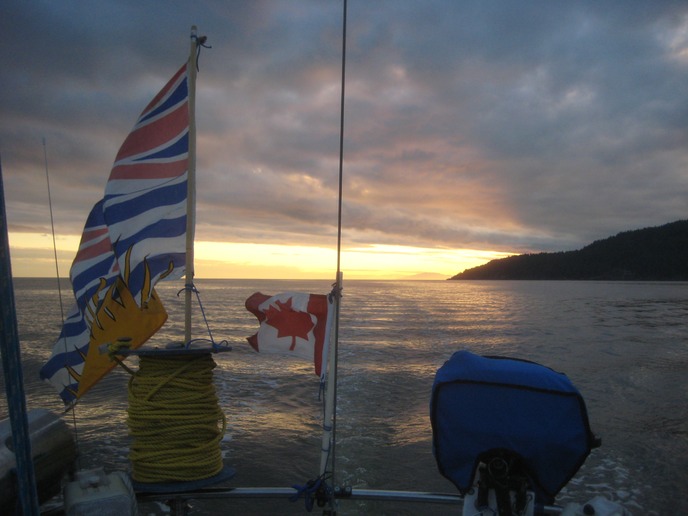 Gentle sail home frpm Bowen Island